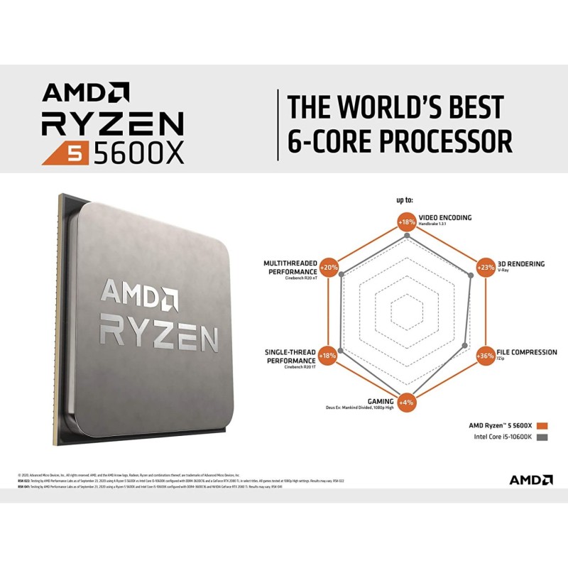 AMD Ryzen 5 5600X (6 Core - 12 Thread) Unlocked