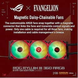 ASUS ROG Ryujin III 360 ARGB EVA-02 Edition, 3X 120mm ARGB Fans, OLCD Display