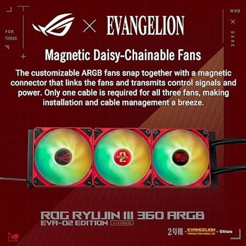 ASUS ROG Ryujin III 360 ARGB EVA-02 Edition, 3X 120mm ARGB Fans, OLCD Display ASUS ROG Ryujin III 360 ARGB EVA-02 Edition, 3X 120mm ARGB Fans, OLCD Display