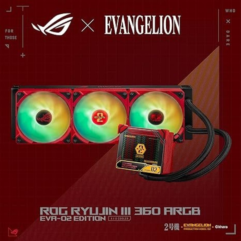 ASUS ROG Ryujin III 360 ARGB EVA-02 Edition, 3X 120mm ARGB Fans, OLCD Display ASUS ROG Ryujin III 360 ARGB EVA-02 Edition, 3X 120mm ARGB Fans, OLCD Display
