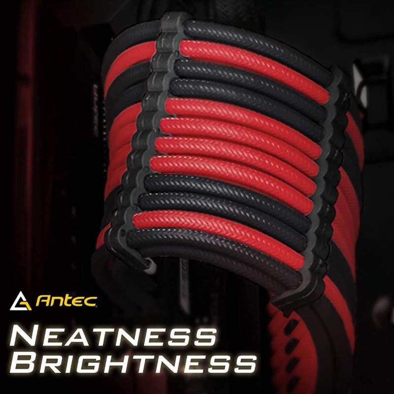 Antec Power Supply Sleeved Cable, Black/Red Antec Power Supply Sleeved Cable, Black/Red