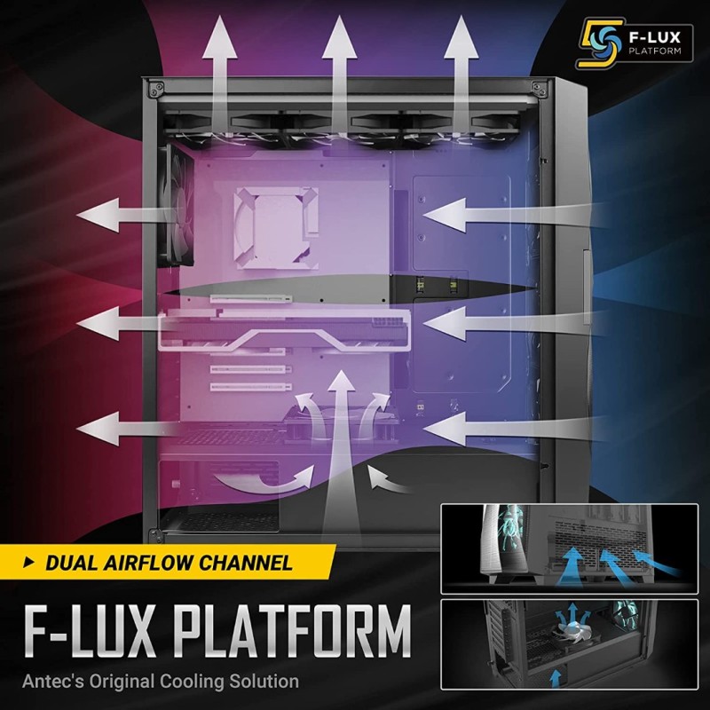 Antec DF700 Flux, Mid Tower Computer Case, ATX Gaming Case, Tempered Glass Side Panel Antec DF700 Flux, Mid Tower Computer Case, ATX Gaming Case, Tempered Glass Side Panel