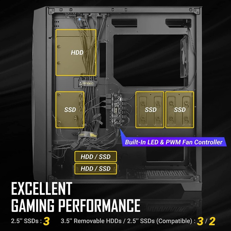 Antec DF700 Flux, Mid Tower Computer Case, ATX Gaming Case, Tempered Glass Side Panel Antec DF700 Flux, Mid Tower Computer Case, ATX Gaming Case, Tempered Glass Side Panel