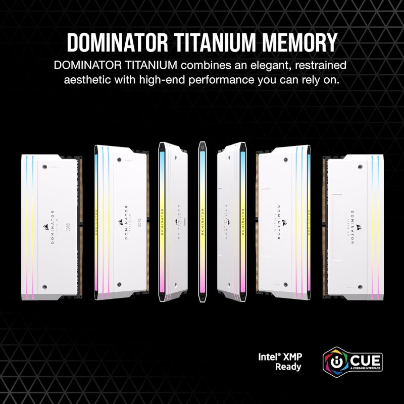 Corsair DOMINATOR TITANIUM RGB 64GB (2x32GB) DDR5 6600MT/s White Corsair DOMINATOR TITANIUM RGB 64GB (2x32GB) DDR5 6600MT/s White