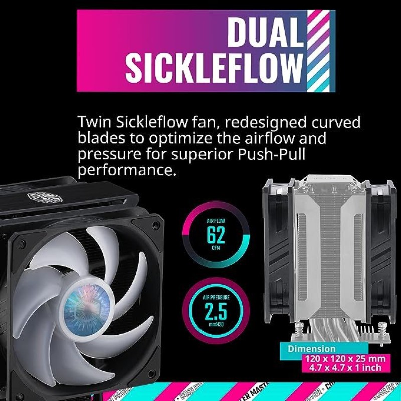 CoolerMaster MasterAir MA612 Stealth ARGB CoolerMaster MasterAir MA612 Stealth ARGB