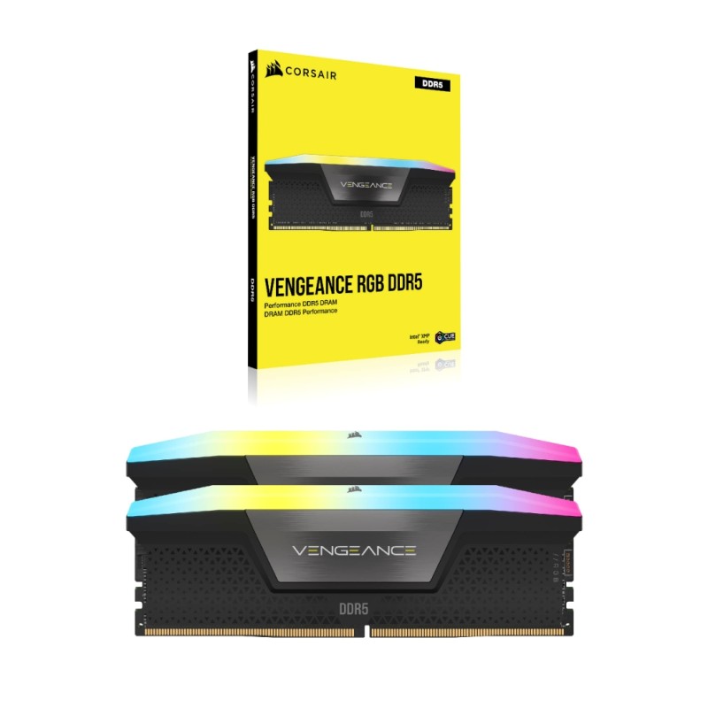 CORSAIR VENGEANCE RGB DDR5 RAM 96GB (2x48GB) 5600MHz CL40 CORSAIR VENGEANCE RGB DDR5 RAM 96GB (2x48GB) 5600MHz CL40
