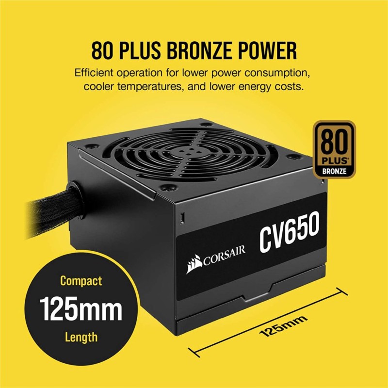 CORSAIR CV Series CV650 - 650W 80 Plus Bronze CORSAIR CV Series CV650 - 650W 80 Plus Bronze