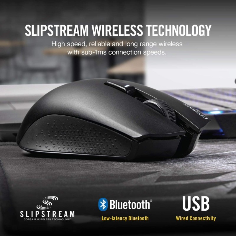 Corsair Harpoon RGB Wireless - Wireless Rechargeable Gaming Mouse with SLIPSTREAM Technology - 10,000 DPI Optical Sensor Corsair Harpoon RGB Wireless - Wireless Rechargeable Gaming Mouse with SLIPSTREAM Technology - 10,000 DPI Optical Sensor