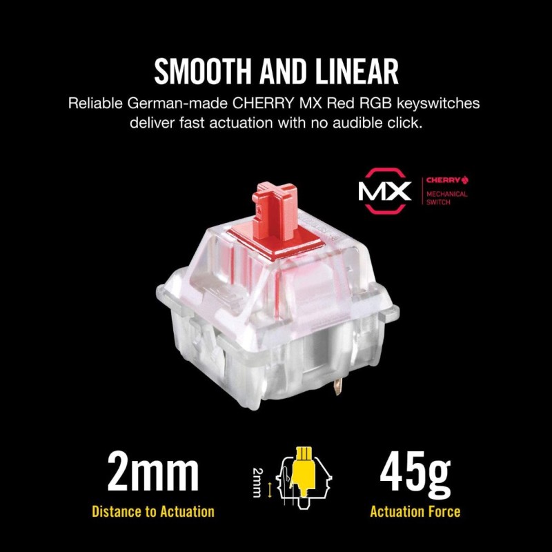 Corsair K68 RGB Mechanical Gaming Keyboard, Backlit RGB LED, Dust and Spill Resistant - Linear & Quiet - Cherry MX Red Corsair K68 RGB Mechanical Gaming Keyboard, Backlit RGB LED, Dust and Spill Resistant - Linear & Quiet - Cherry MX Red