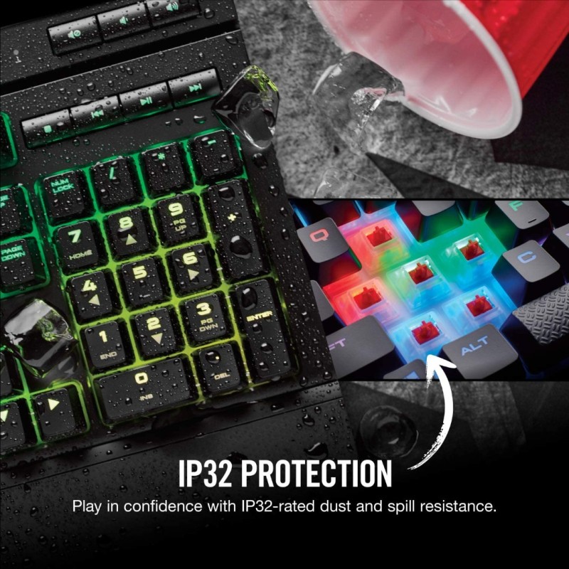 Corsair K68 RGB Mechanical Gaming Keyboard, Backlit RGB LED, Dust and Spill Resistant - Linear & Quiet - Cherry MX Red Corsair K68 RGB Mechanical Gaming Keyboard, Backlit RGB LED, Dust and Spill Resistant - Linear & Quiet - Cherry MX Red