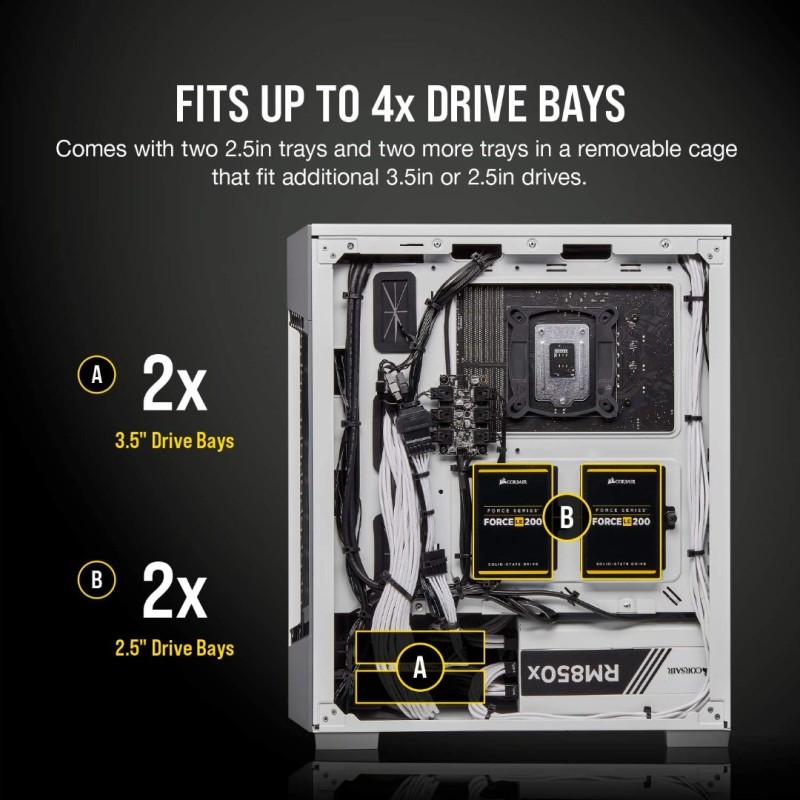 Corsair iCUE 220T RGB Airflow Tempered Glass Mid-Tower Smart Case, White Corsair iCUE 220T RGB Airflow Tempered Glass Mid-Tower Smart Case, White