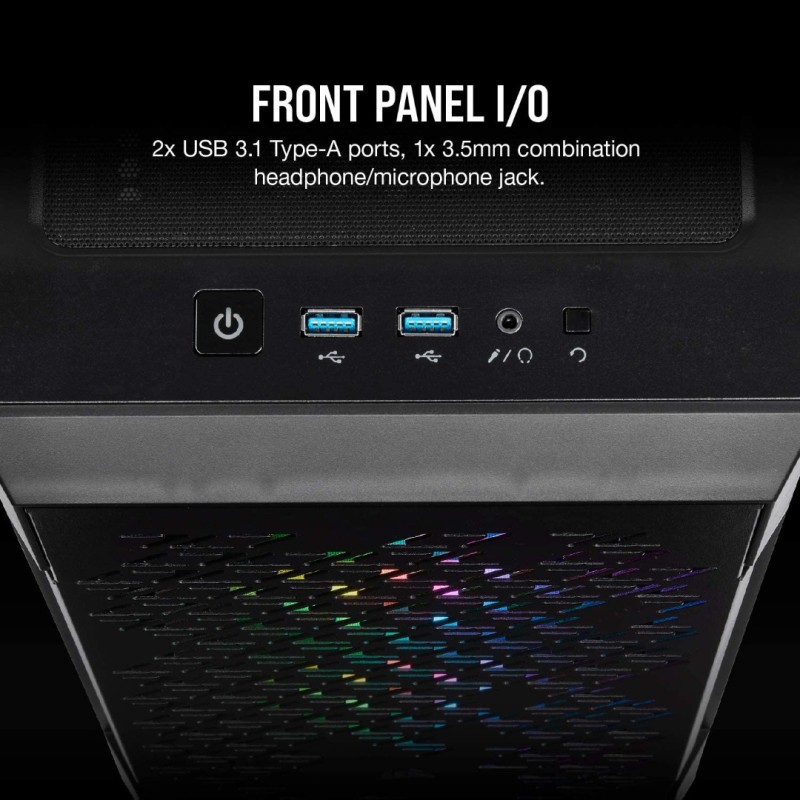 Corsair iCUE 220T RGB Airflow Tempered Glass Mid-Tower Smart Case - Black Corsair iCUE 220T RGB Airflow Tempered Glass Mid-Tower Smart Case - Black