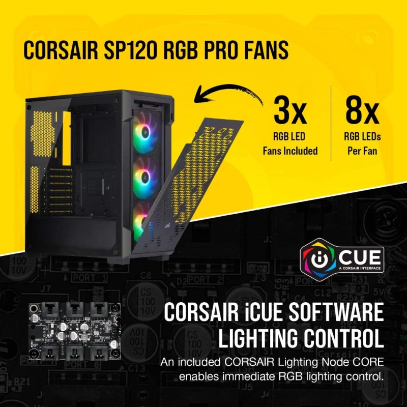 Corsair iCUE 220T RGB Airflow Tempered Glass Mid-Tower Smart Case - Black Corsair iCUE 220T RGB Airflow Tempered Glass Mid-Tower Smart Case - Black