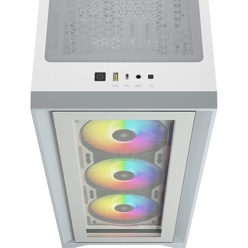 Corsair iCUE 4000X RGB Mid-Tower ATX PC Case - White Corsair iCUE 4000X RGB Mid-Tower ATX PC Case - White