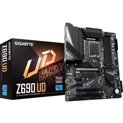 Gigabyte Z690 UD ATX Motherboard - Supports 12th Gen Intel Core Processors (LGA 1700), DDR5-6000MHz(OC) Memory, 2.5GbE LAN, 1x PCIe 5.0 x16 Slot, 3 x NVMe PCIe 4.0 x4 M.2 & USB 3.2 Gen 2x2 Type-C