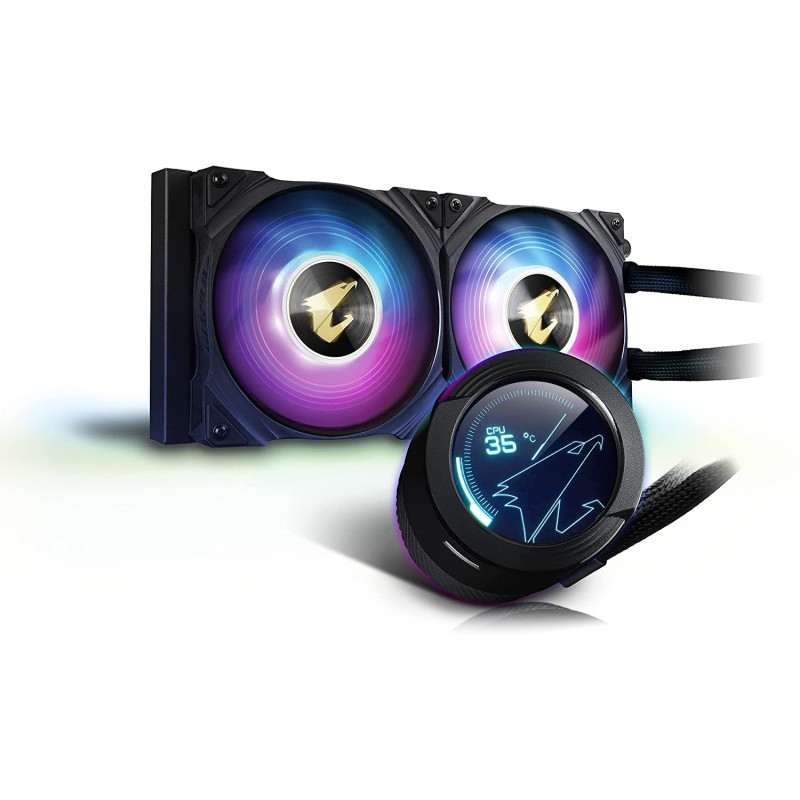 AORUS WATERFORCE X 240 AIO, 2X 120mm ARGB Fans, Adjustable LCD Display AORUS WATERFORCE X 240 AIO, 2X 120mm ARGB Fans, Adjustable LCD Display