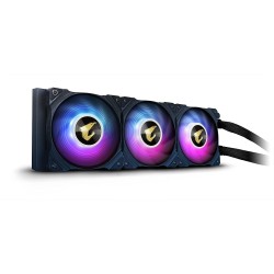 AORUS WATERFORCE X 360 AIO Liquid CPU Cooler, 360mm Radiator with 3X 120mm ARGB Fans, Adjustable Circular LCD Display with Micro SD Support and RGB Fusion 2.0, GP-AORUS WATERFORCE X 360