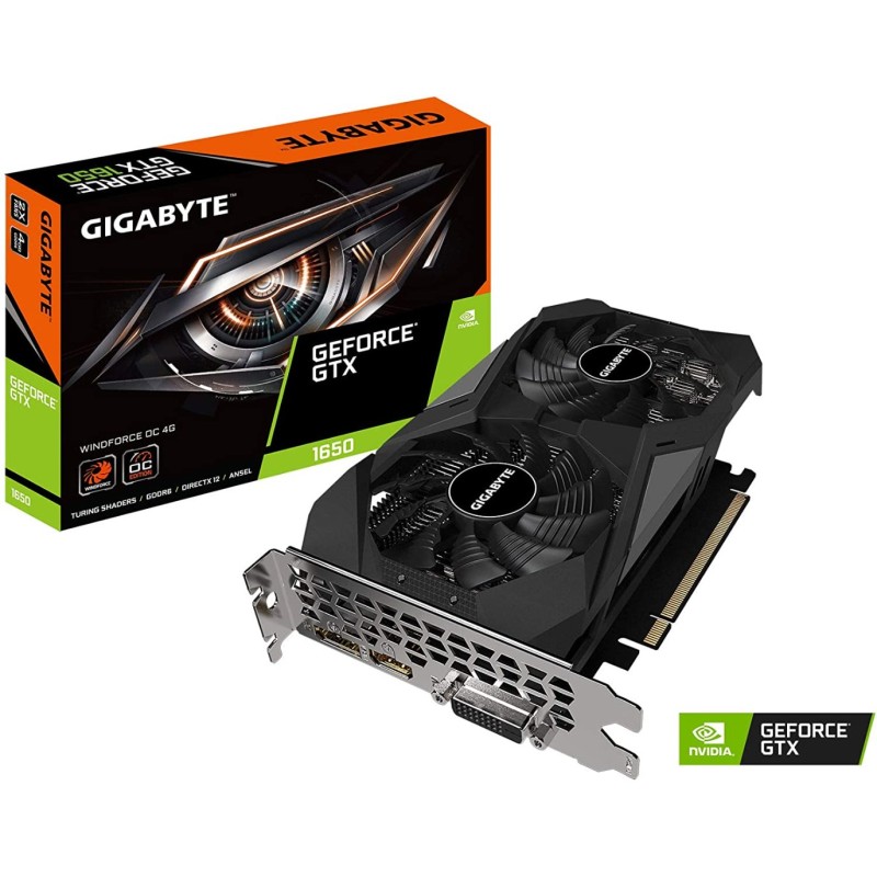 Gigabyte GeForce GTX 1650 D6 WINDFORCE OC 4G Graphics Card, 2X WINDFORCE Fans, 4GB 128-Bit GDDR6, GV-N1656WF2OC-4GD Video Card Gigabyte GeForce GTX 1650 D6 WINDFORCE OC 4G Graphics Card, 2X WINDFORCE Fans, 4GB 128-Bit GDDR6, GV-N1656WF2OC-4GD Video Card