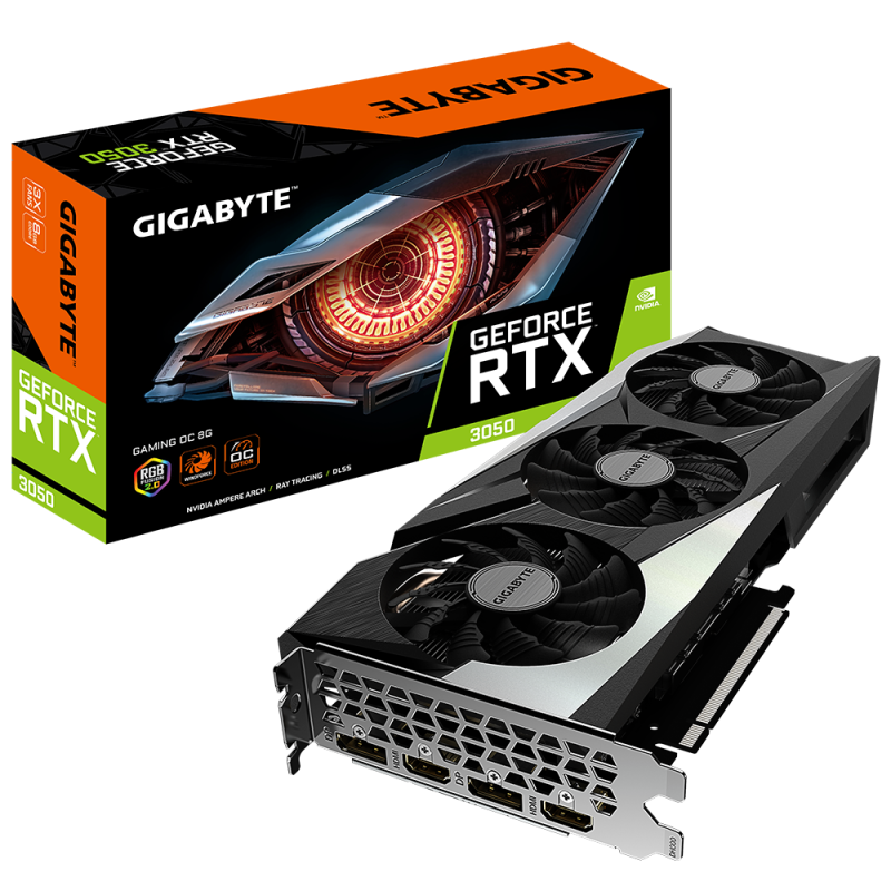 GIGABYTE GeForce RTX 3050 Gaming OC 8G Graphics Card, 3X WINDFORCE Fans, 8GB GDDR6 128-bit GDDR6, GV-N3050GAMING OC-8GD Video Card GIGABYTE GeForce RTX 3050 Gaming OC 8G Graphics Card, 3X WINDFORCE Fans, 8GB GDDR6 128-bit GDDR6, GV-N3050GAMING OC-8GD Video Card