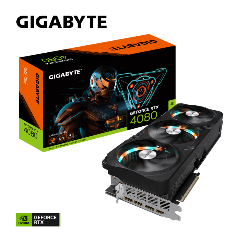 GIGABYTE GeForce RTX 4080 Gaming OC 16G Graphics Card, 3X WINDFORCE Fans, 16GB 256-bit GDDR6X GIGABYTE GeForce RTX 4080 Gaming OC 16G Graphics Card, 3X WINDFORCE Fans, 16GB 256-bit GDDR6X