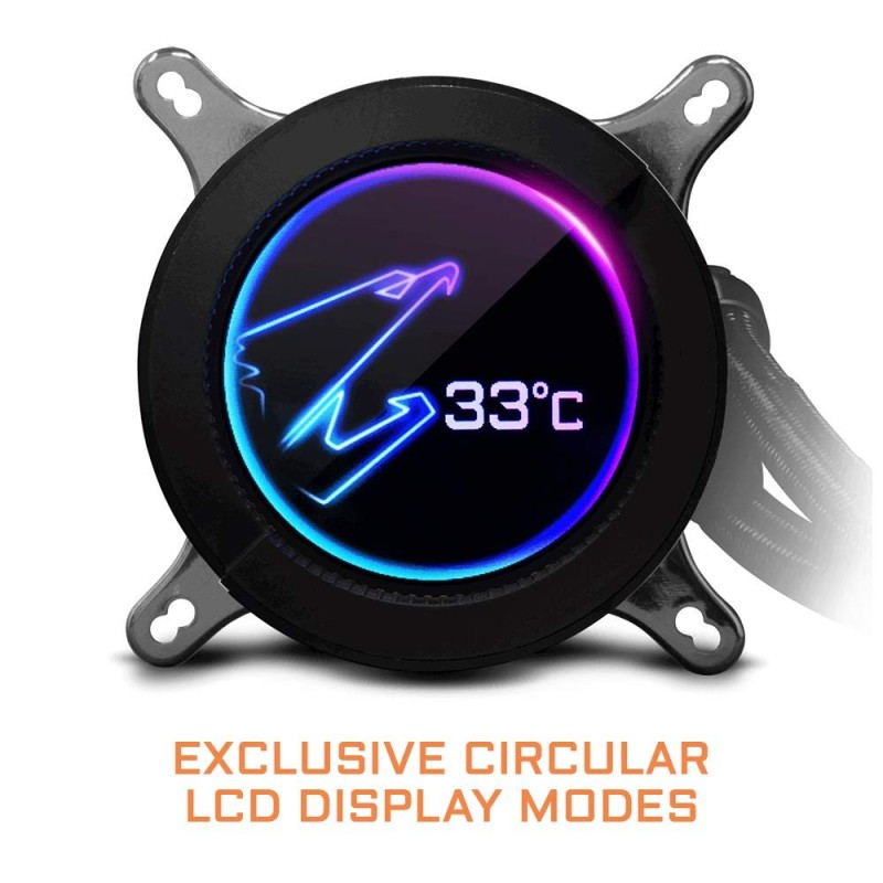 Liquid Cooling Gigabyte Aorus Liquid Cooler 280, All-in-one Liquid Cooler with Circular LCD Display, RGB Fusion 2.0, Dual 140mm ARGB FansAORUS 280 GIGABYTE Liquid Cooling Gigabyte Aorus Liquid Cooler 280, All-in-one Liquid Cooler with Circular LCD Display, RGB Fusion 2.0, Dual 140mm ARGB FansAORUS 280 GIGABYTE