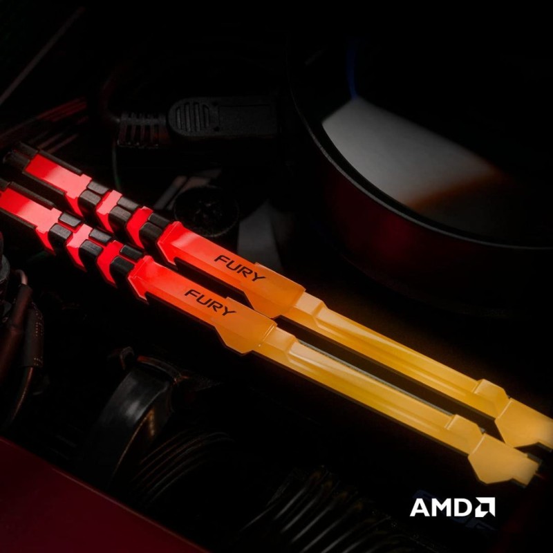 Kingston FURY Beast RGB 8GB 3600MHz DDR4 CL18 Desktop Memory Single Stick Kingston FURY Beast RGB 8GB 3600MHz DDR4 CL18 Desktop Memory Single Stick