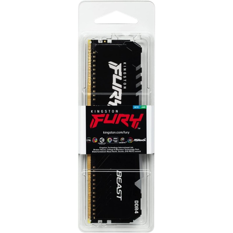 Kingston FURY Beast RGB 8GB 3600MHz DDR4 CL18 Desktop Memory Single Stick 