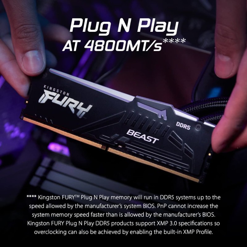 Kingston Fury Beast RGB 32GB (2X16) 5600MT/s DDR5 CL40 DIMM Desktop Memory (Kit of 2) | Intel XMP 3.0 | Infrared Sync Technology | Overclocking Stability Kingston Fury Beast RGB 32GB (2X16) 5600MT/s DDR5 CL40 DIMM Desktop Memory (Kit of 2) | Intel XMP 3.0 | Infrared Sync Technology | Overclocking Stability