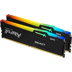 Kingston Fury Beast RGB 32GB (2X16)  5600MT/s DDR5 CL40 DIMM Desktop Memory (Kit of 2) | Intel XMP 3.0 | Infrared Sync Technology | Overclocking Stability