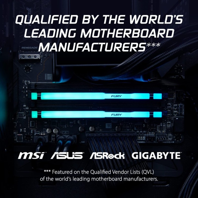 Kingston Fury Beast RGB 32GB (2X16) 5600MT/s DDR5 CL40 DIMM Desktop Memory (Kit of 2) | Intel XMP 3.0 | Infrared Sync Technology | Overclocking Stability Kingston Fury Beast RGB 32GB (2X16) 5600MT/s DDR5 CL40 DIMM Desktop Memory (Kit of 2) | Intel XMP 3.0 | Infrared Sync Technology | Overclocking Stability