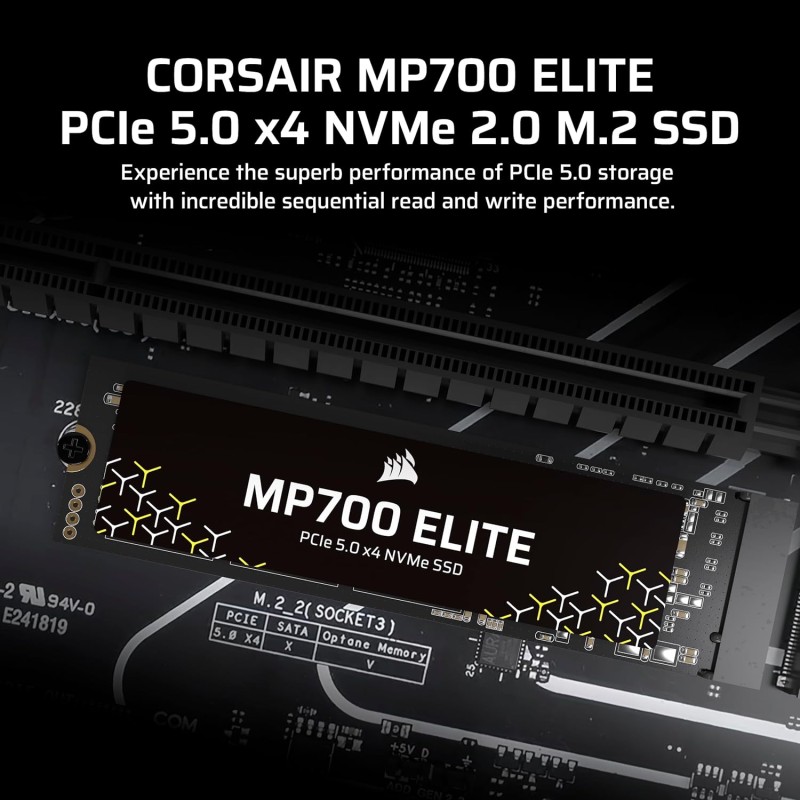 CORSAIR MP700 ELITE 1TB M.2 NVMe PCIe Gen. 5 x4 SSD CORSAIR MP700 ELITE 1TB M.2 NVMe PCIe Gen. 5 x4 SSD