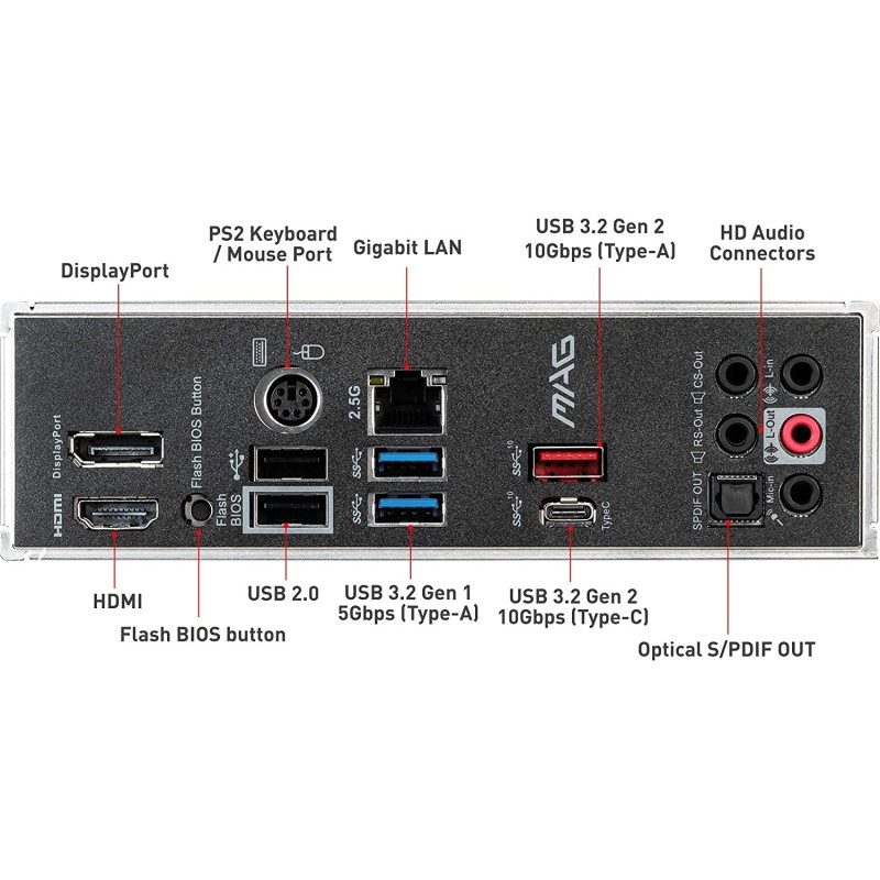 MSI MAG B550M Mortar Gaming Motherboard (AMD AM4, DDR4, PCIe 4.0, SATA 6Gb/s, M.2, USB 3.2 Gen 2, HDMI/DP, Micro-ATX, AMD Ryzen 5000 Series Processors)