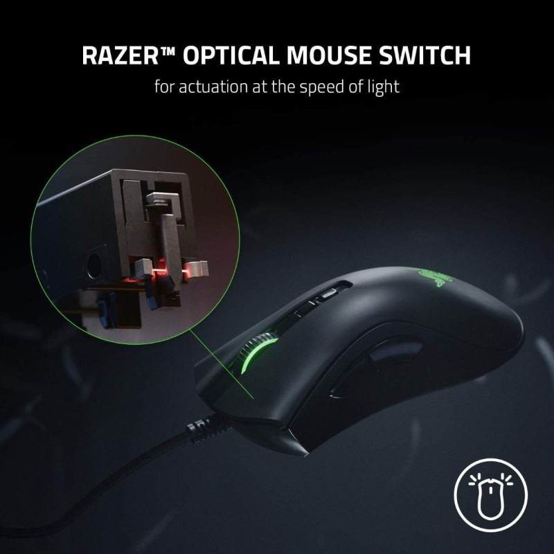 Razer DeathAdder V2 Gaming Mouse: 20K DPI Optical Sensor - Fastest Gaming Mouse Switch - Chroma RGB Lighting - 8 Programmable Buttons - Rubberized Side Grips - Classic Black Razer DeathAdder V2 Gaming Mouse: 20K DPI Optical Sensor - Fastest Gaming Mouse Switch - Chroma RGB Lighting - 8 Programmable Buttons - Rubberized Side Grips - Classic Black