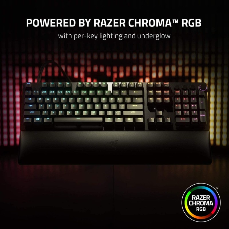 Razer Huntsman V2 Analog Gaming Keyboard: Razer Analog Optical Switches - Chroma RGB Lighting - Magnetic Plush Wrist Rest - Dedicated Media Keys & Dial - Classic Black Razer Huntsman V2 Analog Gaming Keyboard: Razer Analog Optical Switches - Chroma RGB Lighting - Magnetic Plush Wrist Rest - Dedicated Media Keys & Dial - Classic Black