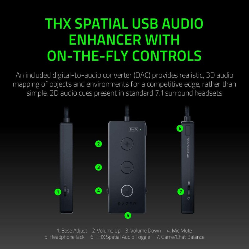 Razer Kraken Tournament Edition THX 7.1 Surround Sound Gaming Headset: Retractable Noise Cancelling Mic - USB DAC - For PC Razer Kraken Tournament Edition THX 7.1 Surround Sound Gaming Headset: Retractable Noise Cancelling Mic - USB DAC - For PC