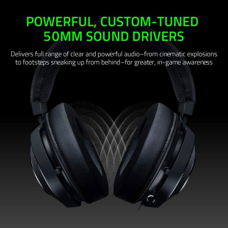 Razer Kraken Tournament Edition THX 7.1 Surround Sound Gaming Headset: Retractable Noise Cancelling Mic - USB DAC - For PC Razer Kraken Tournament Edition THX 7.1 Surround Sound Gaming Headset: Retractable Noise Cancelling Mic - USB DAC - For PC