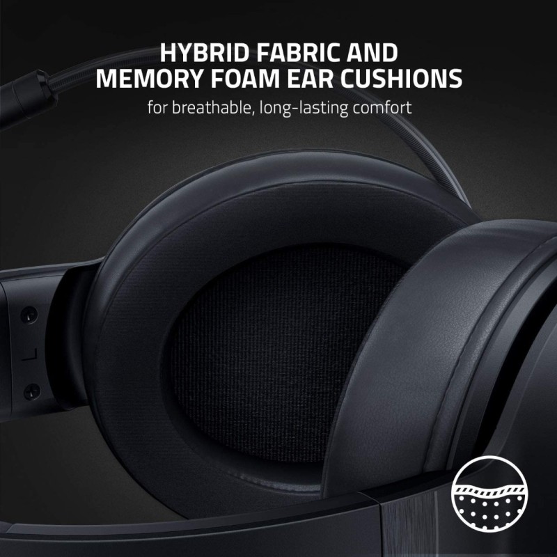 Razer Kraken V3 X Gaming Headset: 7.1 Surround Sound - Triforce 40mm Drivers - HyperClear Bendable Cardioid Mic - Chroma RGB Lighting - for PC - Classic Black Razer Kraken V3 X Gaming Headset: 7.1 Surround Sound - Triforce 40mm Drivers - HyperClear Bendable Cardioid Mic - Chroma RGB Lighting - for PC - Classic Black