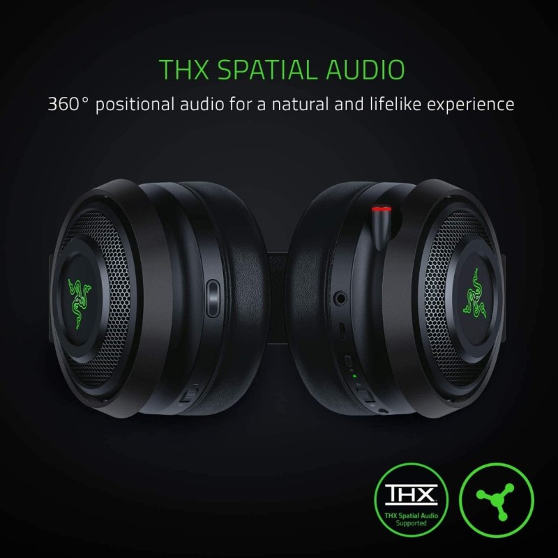 Razer Nari Ultimate Wireless 7.1 Surround Sound Gaming Headset: THX Audio & Haptic Feedback - Auto-Adjust Headband - Chroma RGB - Retractable Mic - for PC, PS4, PS5 - Black Razer Nari Ultimate Wireless 7.1 Surround Sound Gaming Headset: THX Audio & Haptic Feedback - Auto-Adjust Headband - Chroma RGB - Retractable Mic - for PC, PS4, PS5 - Black