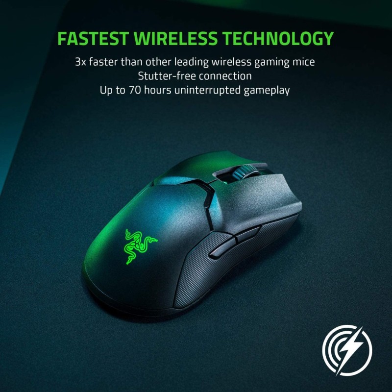 Razer Viper Ultimate Lightest Wireless Gaming Mouse: Fastest Gaming Switches - 20K DPI Optical Sensor - Chroma Lighting - 8 Programmable Buttons - 70 Hr Battery - Classic Black Razer Viper Ultimate Lightest Wireless Gaming Mouse: Fastest Gaming Switches - 20K DPI Optical Sensor - Chroma Lighting - 8 Programmable Buttons - 70 Hr Battery - Classic Black