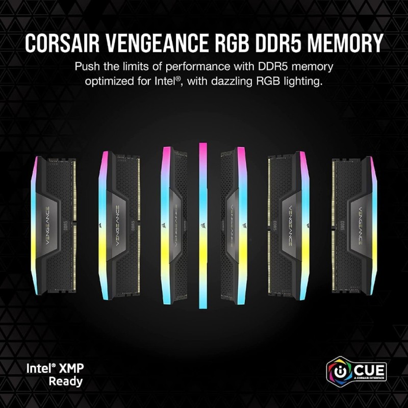 Corsair VENGEANCE RGB DDR5 RAM 32GB (2x16GB) 6000MHz CL36 Corsair VENGEANCE RGB DDR5 RAM 32GB (2x16GB) 6000MHz CL36