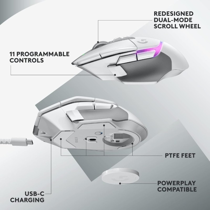 Logitech G502 X Plus White Wireless Gaming Mouse Logitech G502 X Plus White Wireless Gaming Mouse