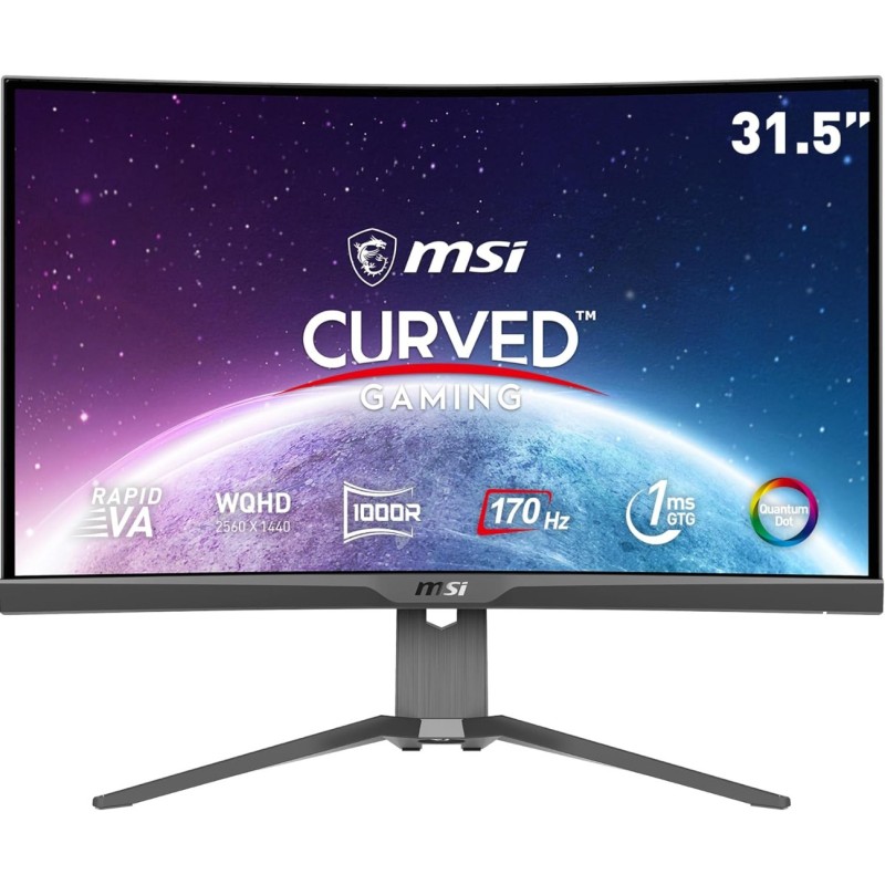 MSI MAG325CQRF QD, 31.5" Gaming Monitor, 2560 x 1440 (QHD) Rapid VA with Quantum Dot, 1 ms, 170Hz MSI MAG325CQRF QD, 31.5" Gaming Monitor, 2560 x 1440 (QHD) Rapid VA with Quantum Dot, 1 ms, 170Hz