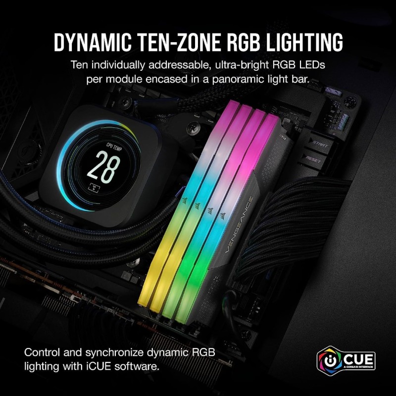 Corsair VENGEANCE RGB 64GB (2x32GB) DDR5 5600MT/s CL36 Corsair VENGEANCE RGB 64GB (2x32GB) DDR5 5600MT/s CL36