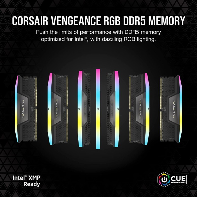 Corsair VENGEANCE RGB 32GB (2x16GB) DDR5 5200MT/s CL40 Corsair VENGEANCE RGB 32GB (2x16GB) DDR5 5200MT/s CL40