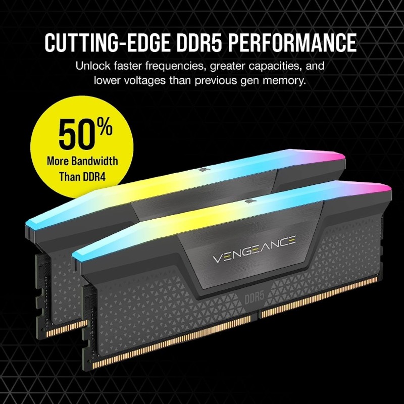 Corsair VENGEANCE RGB 64GB (2x32GB) DDR5 5600MT/s CL36 Corsair VENGEANCE RGB 64GB (2x32GB) DDR5 5600MT/s CL36